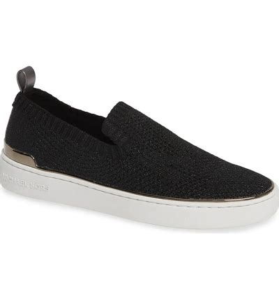 michael kors skyler slip-on sneakers in gunmetal fabric au|Michael Kors.